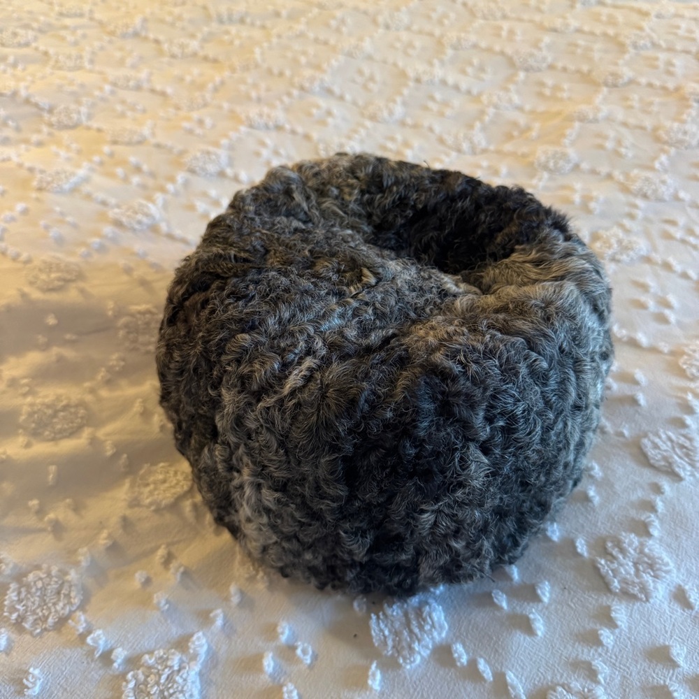 Cozy Gray Small fur cap. Vintage.